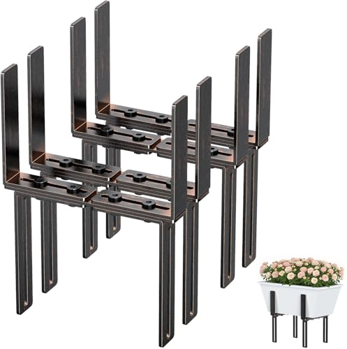 4er H-Form Blumenkastenhalterung Vintage Bronze, Balkonkasten Halterung Fensterbank ohne Bohren Passend für Blumenkasten von 15–23 cm und Balkongeländer von 1,5–32 cm für Balkon Geländer