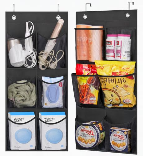 MISSLO 2 Stück Schmaler Tür Schuhregal Hängend, 28 Taschen Schuhorganizer Hängend, Schuhaufbewahrung für Kleiderschrank für Badezimmer, Wohnmobil, Speisekammer, Camping (Schwarz)