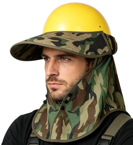 Visera visera visera para casco de seguridad | Malla ajustable transpirable anti-UV – Visera solar para casco de verano – para obras al aire libre, ciclismo, pesca, senderismo P