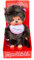 Sekiguchi 255550 - Original Monchhichi Mädchen, Plüschtier mit weiß-pinkem Lätzchen und Zöpfen mit Schleifen, ca. 20 cm großes Kuscheltier aus braunem Plüsch