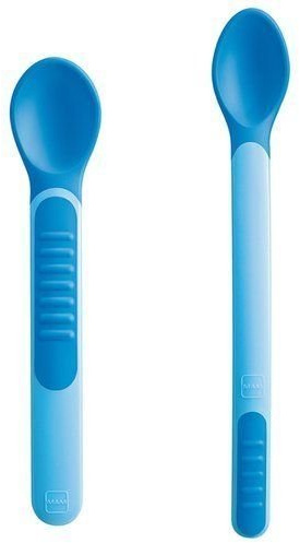 MAM Wärmesensorlöffel mit Aufbewahrungsbox / Esslernbesteck - blau