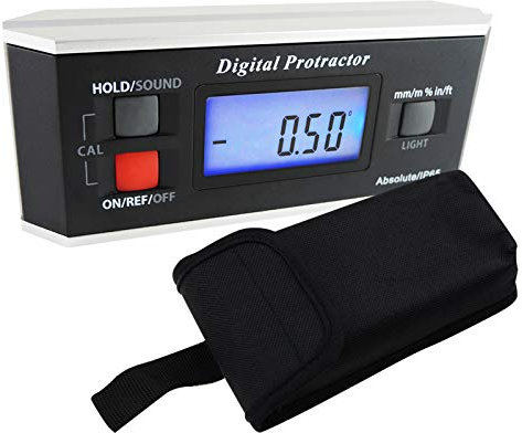 Beweglicher Digital Winkelmesser, Winkel-Niveau-Neigungsmesser Magnetisch 0~360 Grad für Metall und Holz geeignet. Mit LCD Hintergrundbeleuchtung und Eingebauter Magnet V-Nutgrundlage