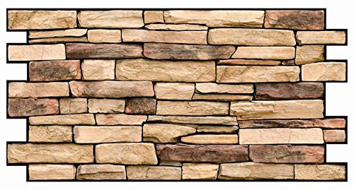 Panneau mural en plastique PVC, effet pierre naturelle 3D