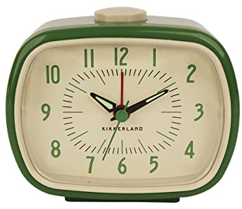 Kikkerland retro sveglia con lancette luminose 11 x 9 x 6 cm/10,2 x 7,6 x 5,1 cm
