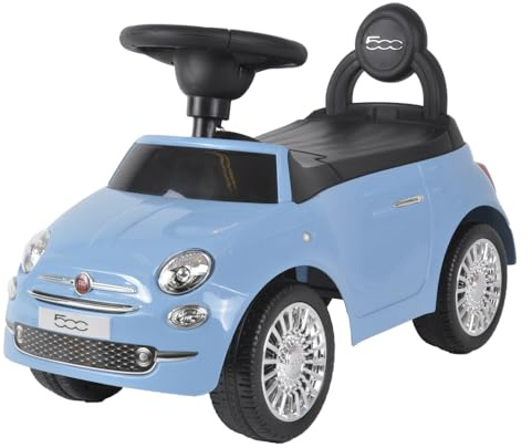 Bandits & Angels Rutschauto FIAT 500 Blau ab 1 Jahr für Jungen – Blaues Rutschauto für Kinder – mit Hupe – für drinnen und draußen