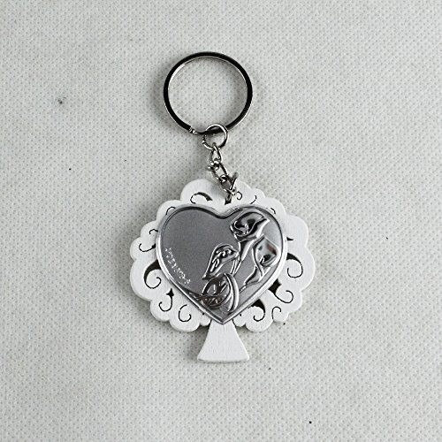DLM26778 (Kit 12 Pezzi) Portachiavi Albero della Vita in Legno e Cuore Coppia FEDI Nozze bomboniera