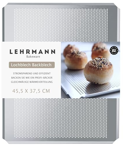 LEHRMANN Perforerad plåt 45,5 x 37,5 cm bakplåt kakplåt baguettplåt pizzablåt Kompatibel/Ersättning för ugn Bosch Neff Siemens