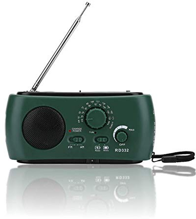 Solar Radio, 500mA AM/FM Handkurbel-Notfallradio mit LED-Taschenlampe, Handy-Ladegerät, für Outdoor-Wandern, Camping
