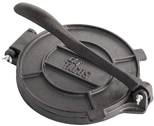 Chef Tacos Tortilla Presse - Taco Presse - Roti Maker 20cm - aus Hochwertigem Gusseisen - Tortilla Press für Perfekte Selbstgemachte Tortillas, Fladenbrot, Naan Brot & Wraps