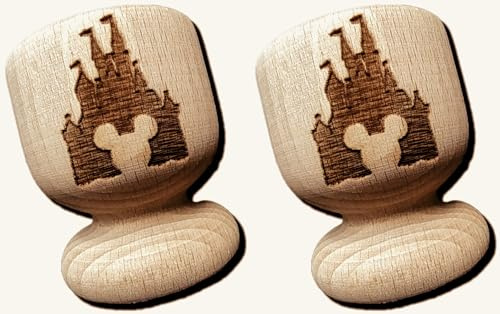 Lot de 2 coquetiers en bois inspirés du château de Disney Mickey Mouse pour pendaison de crémaillère