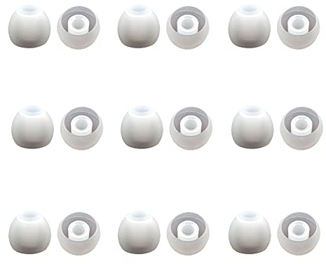 Ersatz-Ohrstöpsel 9 Paar (18 Stück), Silikon Ohrpolster für Ohrhörer, Universal-Ohrstöpsel Kompatibel mit den Meisten Ohrhörern (Durchscheinend, Mittel)