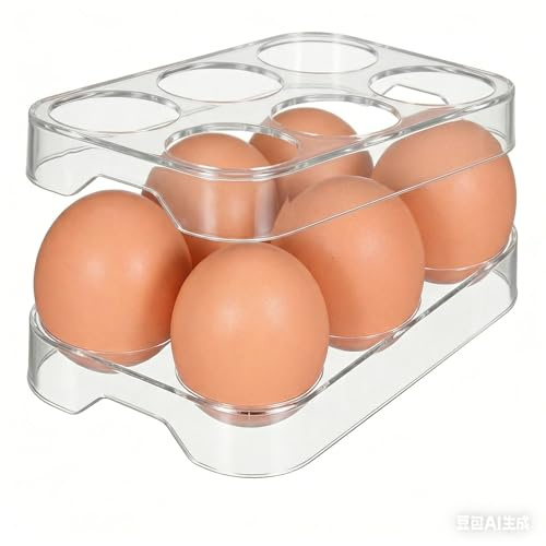 DOITOOL Eierhalter Für Kühlschrank 6 Eier Transparent Vorratsbehälter Eierablage Kühlschranktür Organizer Küchen Aufbewahrung