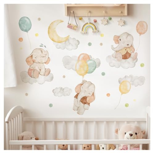 Little Deco Wandtattoo Elefanten Wandsticker Tiere Kinderzimmer Babyzimmer Wandaufkleber Deko DL854-4