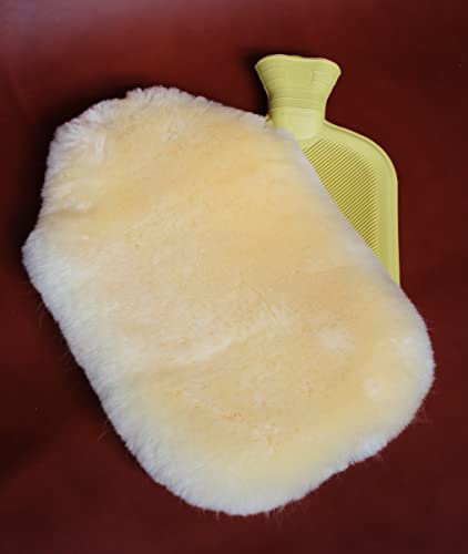 Förster-Fellnest | Schönes Lammfell Kuschelset ! Qualitäts Wärmflasche + Wärmflaschenhülle, Wärmflaschenbezug