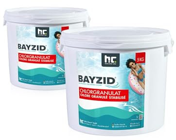 Höfer Chemie 2 x 5 kg (10 kg) BAYZID Chlore granulés stabilisé Choc pour Piscine - HAUTEMENT EFFICACES Rapidement solubles avec Une teneur en Chlore Actif de 56%