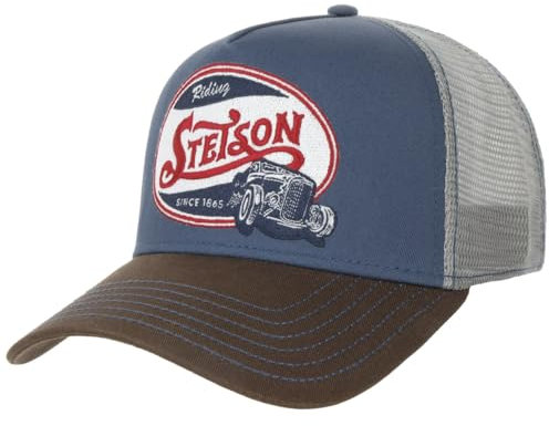 Stetson Riding Hot Rod Trucker Cap Snapback Baumwolle Herren Sommer braun-blau One Size Small