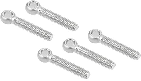QUARKZMAN x 5uds M5 X25mm Ojo Perno Aparejo para Válvulas Plateado Tono | 304 Inoxidable Acero, Tuberías