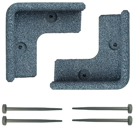 FlexiBorder 2 x 90 Grad Innenecke Grau - Beeteinfassung für den Rasen - Gartenbegrenzung für Rasenflächen - Wege und Blumenbeete