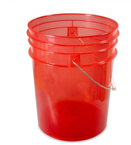 DETAIL GEAR Ultimate Clear Transparent Car Wash Bucket - RED - 20L (5 Gallons) (1 Bucket)