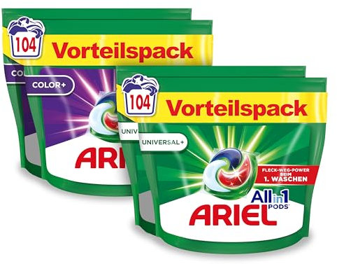 Ariel All-in-1 PODS Flüssigwaschmittel-Kapseln Jahresvorrat 208 Waschladungen