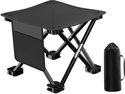 Klapperhalter Campinghocker 180 kg Ladungskapazität Angelhocker mit einem wasserdichten Halbkaltschuk mit Seitentasche mit Tragetasche zum Fischen von Wandergarten Rucksacktacking Traveling Beach XL