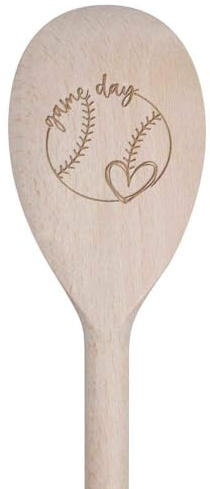Azeeda 'Baseball Game Day' Wooden Spoon - 30cm (SO00021991) | Cooking Utensil for Stirring, Baking, Sauces and Food Preparation