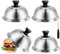 Ticeed 4 Set Burgercover Edelstahl Burgerhauben Burgerglocken Burger Cloche Glocke Set Abdeckhaube mit 3 Handhaben Schmelzglocke Burger Cover für Cheeseburger Barbecue Steak (16x10 cm)