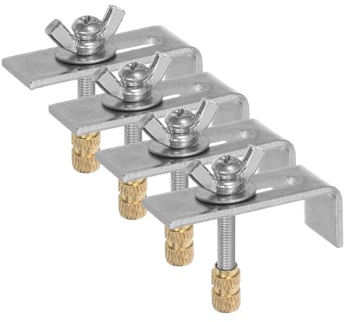DOITOOL 4 Pcs Undermount Sink Clips - Anti-Drop Basin Fixing Kit with Copper Nut - Heavy Duty Metal Sink Mounting Hardware for Kitchen Bathroom Wash Basin - Brackets for Granite Countertop Support