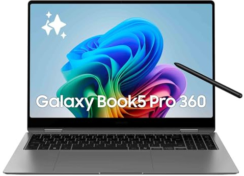 Samsung Galaxy Book5 Pro 360 16, Copilot+ PC, Ordinateur Portable avec IA, Processeur Intel Core Ultra 7, Mémoire 16 Go RAM, Stockage 1 To, Clavier AZERTY Fr, Anthracite