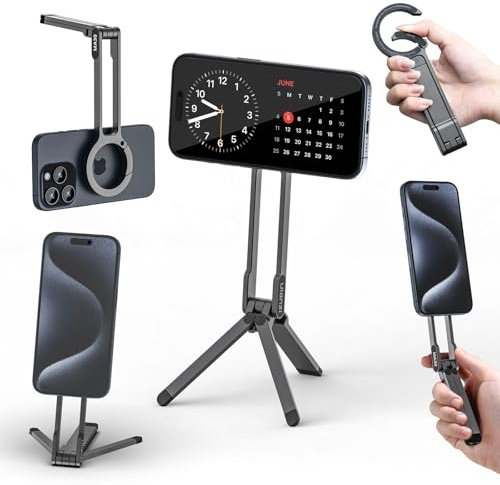 ULANZI MA30 Magnetiskt telefonstativ iPhone aluminium smartphoneficka ministativ vikbar dubbelsidig magnet snabbmontering kompatibel med iPhone 16 15 14 13 12