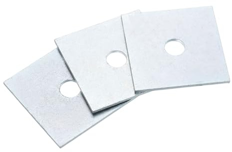 sourcing map 25 arandelas cuadradas M16 x 75 x 3 mm para rodamientos de placa de acero al carbono, juntas espaciadoras planas para cierre de hardware