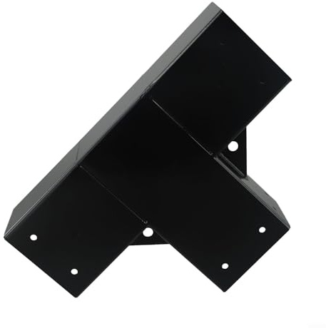 Volakebeing 4''x4'' Pergola Bracket Kit, 3 Way Heavy Duty Corner Bracket Woodworks DIY Post Base Kit, Wooden Beams for Gazebos, Patio Pergola, Log Cabin Outdoor(1pc)