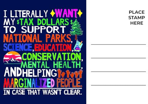Pink Pixie Studio 100 Postcards to Voters Bulk 4 x 6” Tax Dollar Spending Democrate Cards Vote Blank Back for Message to Encourage Voting Made in the USA