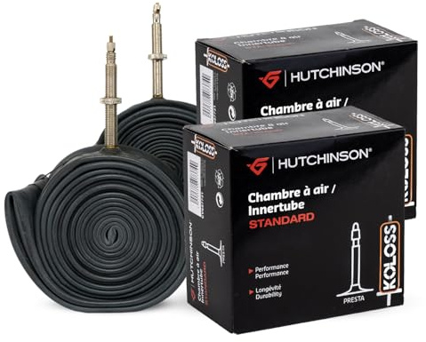 Hutchinson - Cámara de Aire - Estándar - Cámara de Aire - Resistencia y a Prueba de pinchazos - Bicicleta de Carretera - Válvula Presta y Schräder - Grosor 0,9 mm