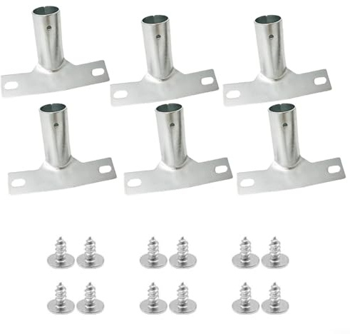 MoSundi Metal Broom Handle Holders with Screws for Cleaning Tools, for 23.5 Mm Broom Handles, for Home, Workspace(6pcs)