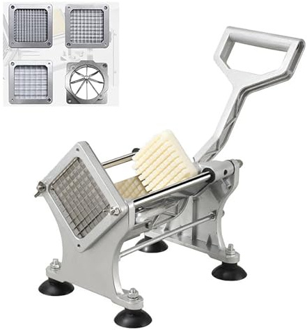MObyat Cortadora Eléctrica de Papas Fritas, Cortadora Eléctrica de Papas en Tiras con Aberturas de Cuchillas de 7 mm, 9 mm y 14 mm, Diseño Push Pull, para Papas, Zanahorias y Pepinos