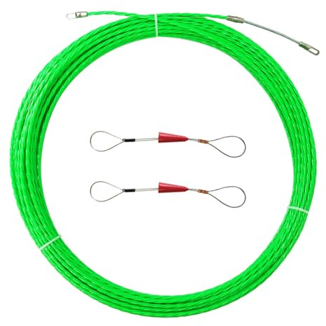 Kit de varillas for conductos con cinta pasacables de 4 mm - Pasacables eléctricos de 10 a 30 m | Pasacables de pared for instalación de cables en interiores y exteriores(4mm x 20m)