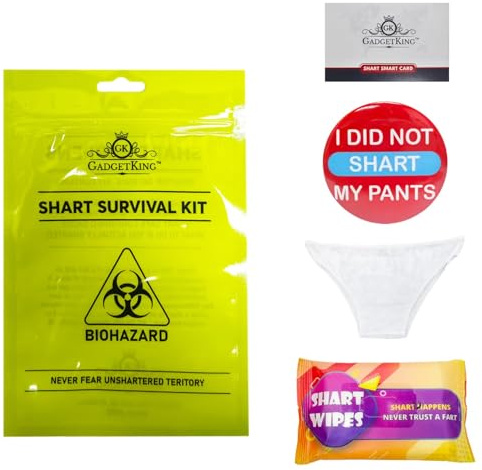 Shart Survival Kit Wipes Emergency Pants Gift for Him Her Dad Retirement Adult Boyfriend Stocking Filler Christmas Birthday Novelty Present Prank Rude Funny Idea Friend Fathers Day Old Age