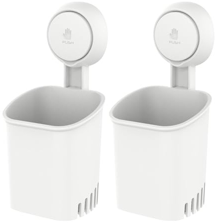 Toothbrush Holder Wall Mounted, MAX Hold 3 KG Suction Cup Toothbrush Holder No Drilling, Removable Tooth Brush Organiser for Electric Toothbrushes Razor Makeup Brush Shower Bathroom Kitchen