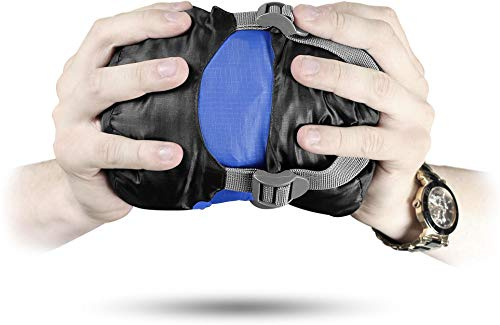 normani Ultralight Schlafsack Runty KOMPAKTE GRÖßE! 3D Mikrofaser Microtech Füllung, wasserdichter Sommerschlafsack Dunkelblau 210 cm x 75 cm x 60 cm (Rechts)