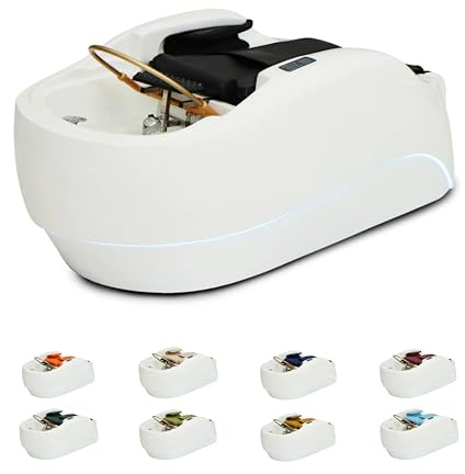 Japan Head Spa – Fauteuil massant Head Spa – Massage Dos & Mollets, Arrivée Eau Chaude/Froide - Vasque Acrylique – Matelas Confort 14 cm - Installation Facile - Matériel Professionnel – Garantie 1 An