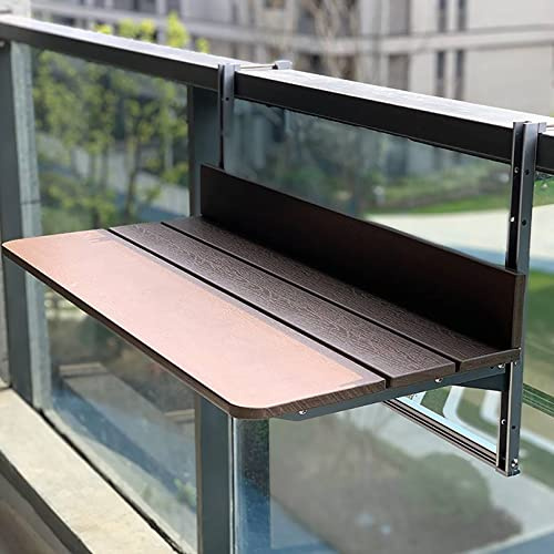 Klappbarer Balkon-Hängetisch für den Außenbereich mit 5-stufiger Höhenverstellung, wetter- und rostbeständig, Terrassen-Garten-Decktisch zum Anheben der Bar, platzsparender, faltbarer Schrei