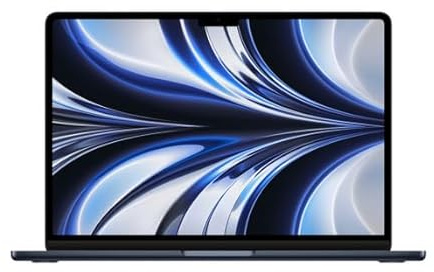 Apple MacBook Air 2022, Chip M2 con CPU 8 núcleos, GPU 10 núcleos (13-Pulgadas, 16GB de RAM, 512GB SSD de Almacenamiento) (QWERTY Español) Medianoche (Reacondicionado)