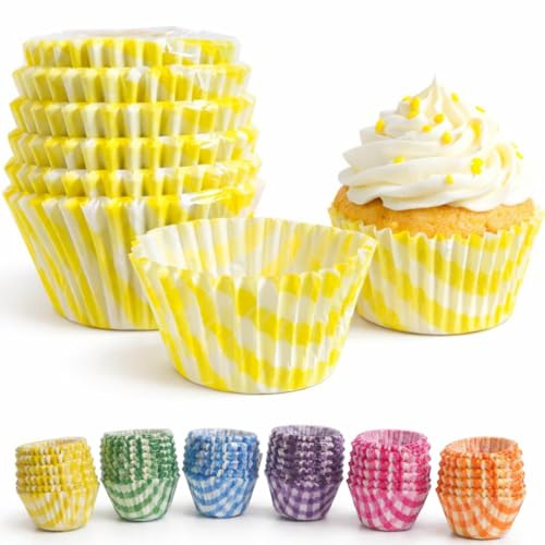 Pirottini in Carta da Forno per Muffin CupCake Colorati - Tazze di Carta| Catering| Dessert|Feste (150, 6 DIAMETRO)