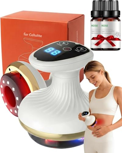 Vacuvia Maquina Celulitis, Masajeador Anticelulitico Reductor, Masajeador Anticelulítico y Flacidez Eléctrico, 9 Niveles Vacumterapia con Luz Roja y Calor para Piernas Abdomen (9Livello con Olio)