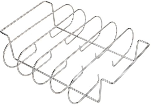 Tressify Griglia per barbecue per grigliare e affumicare, in acciaio inox antiaderente, design pieghevole salvaspazio, può contenere più griglie di costolette, per barbecue all'aperto e affumicatori