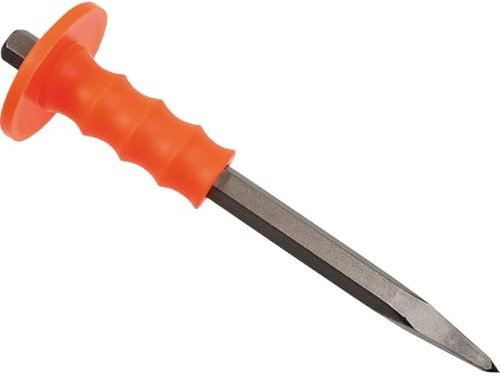 Mayhew Tools 80205 Handguarded Bullpoint Chisel, 3/4 x 12, Shot Blast Finish