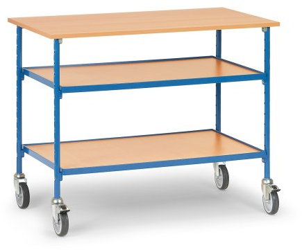 Fetra Transportgeräte bboa862 Handy Werkbank mit 2 Böden, 125 mm Rollen Durchmesser, 1120 mm x 650 mm Plattform