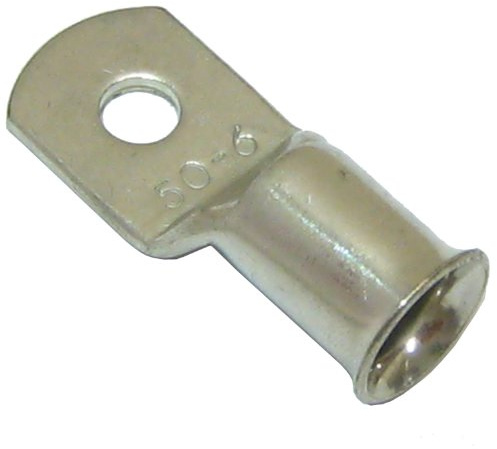 All Trade Direct 6 COPPER TUBE 50mm x 6mm LUG BATTERY STARTER CABLE WELDING CRIMP TERMINAL RING