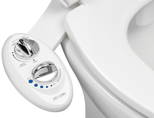 Luxe Bidet Neo 120 - Self Cleaning Nozzle - Fresh Water Non-Electric Mechanical Bidet Toilet Attachment (white and white)